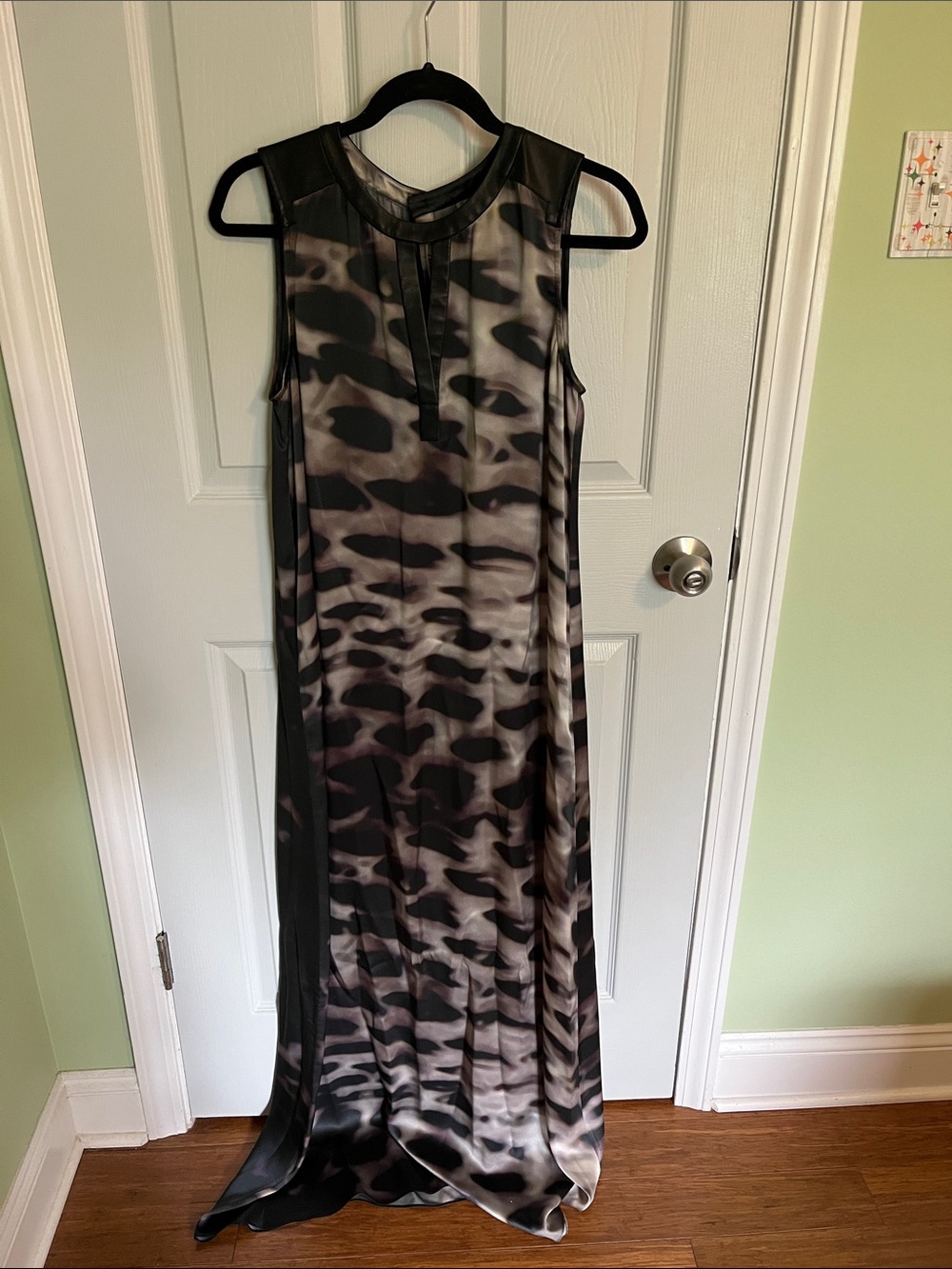 J Brand Black and Gray Printed Maxi Dress